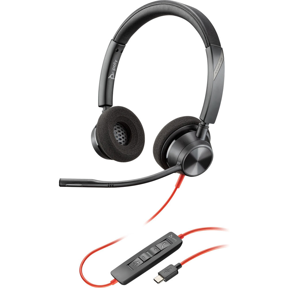 214012-01_1 Audífono Poly Blackwire 3320 Stereo USB-A Negro - Imagen 1