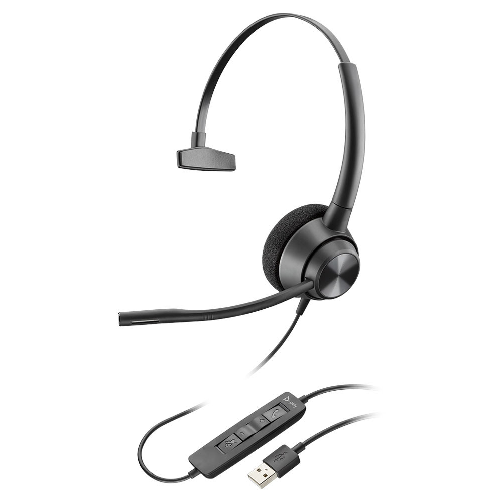 214568-01_1 Audífono Poly EncorePro 310 Monoaural USB-A Negro - Imagen 1