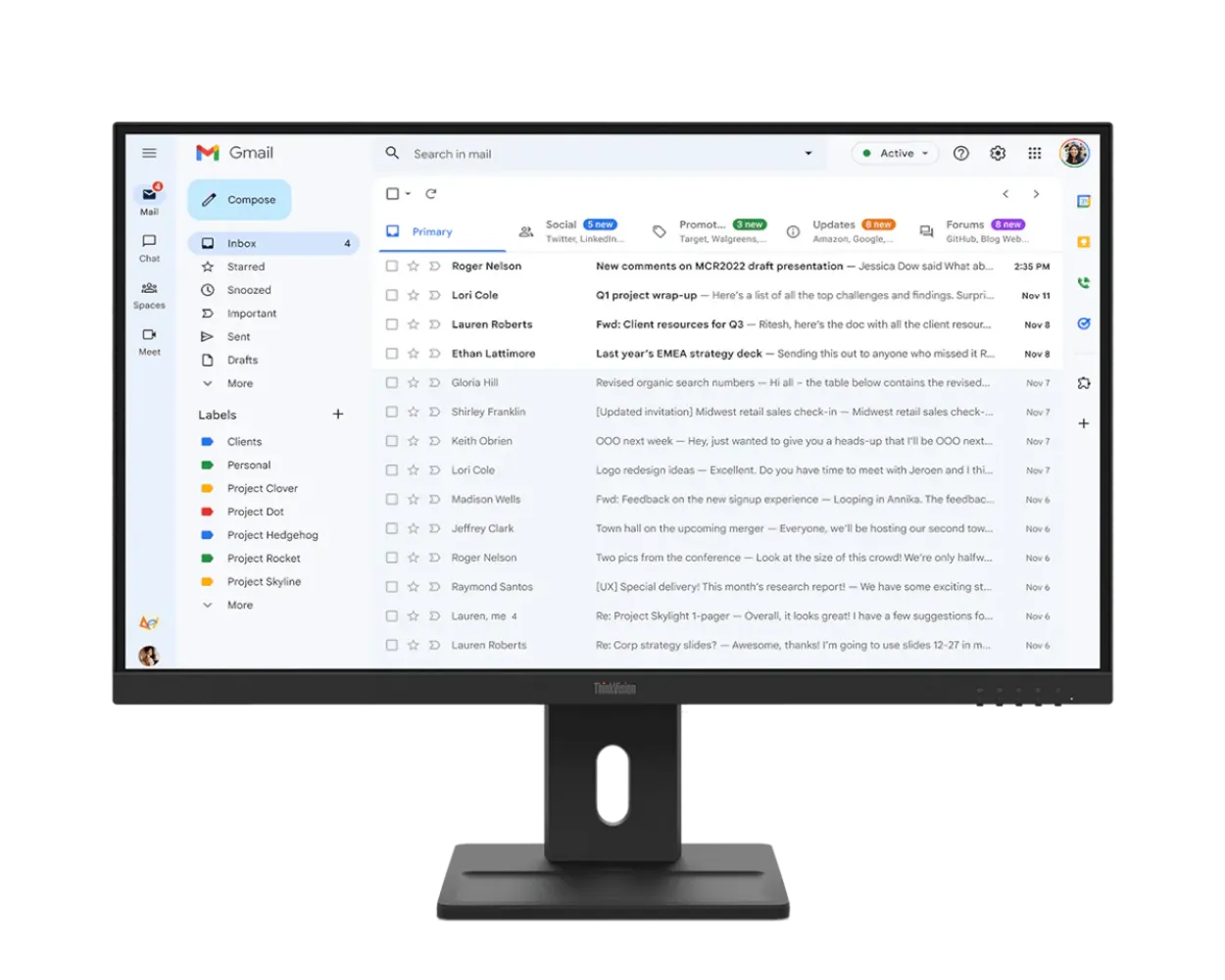 64BCMAR4CL_5 Monitor Lenovo ThinkVision E27-40 27" FHD 100Hz IPS Pivot - Imagen 1